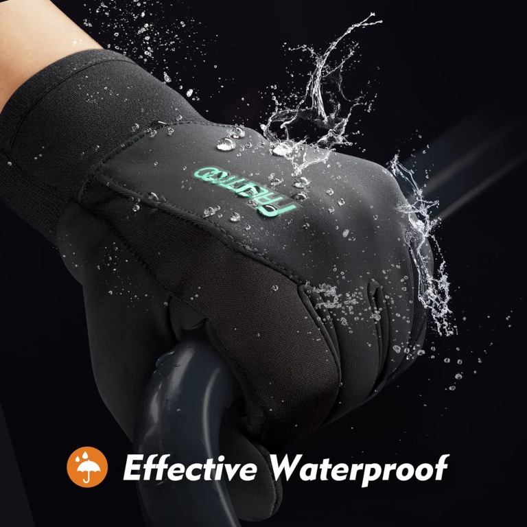 FREETOO Waterproof Winter Gloves with Fleece Lining for Cold Weather for Men, Windproof Touchscreen Warm Gloves for Snow Running Cycling Driving - Image 3
